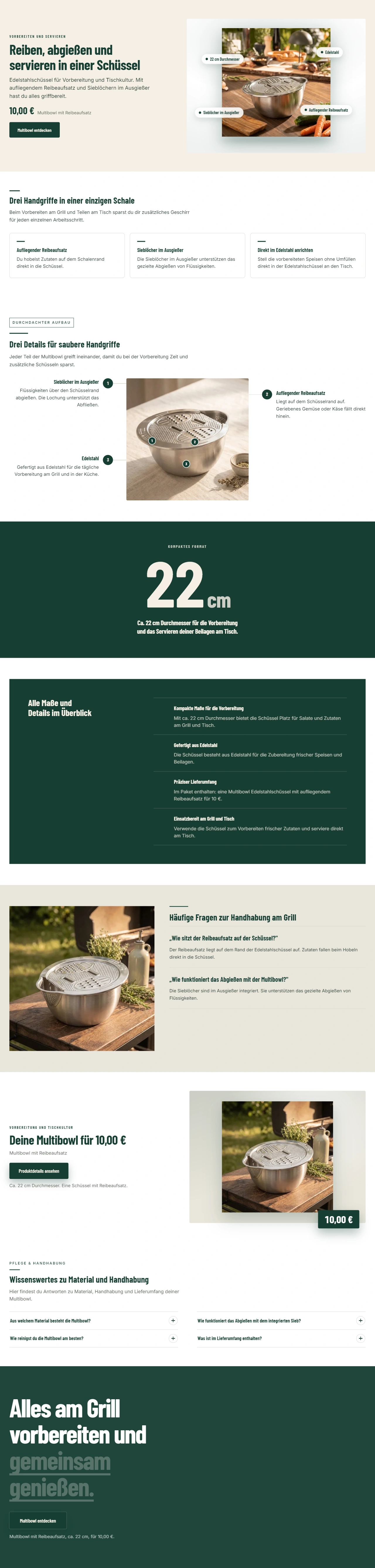 Landingpage für Multibowl
