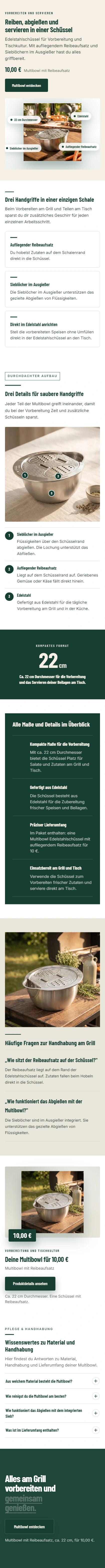 Vollständige Multibowl-Landingpage im Design von BBQ Central