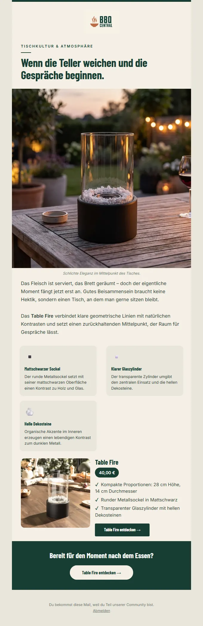 Newsletter „Der Abend bleibt.“ aus dem Newsletter Studio