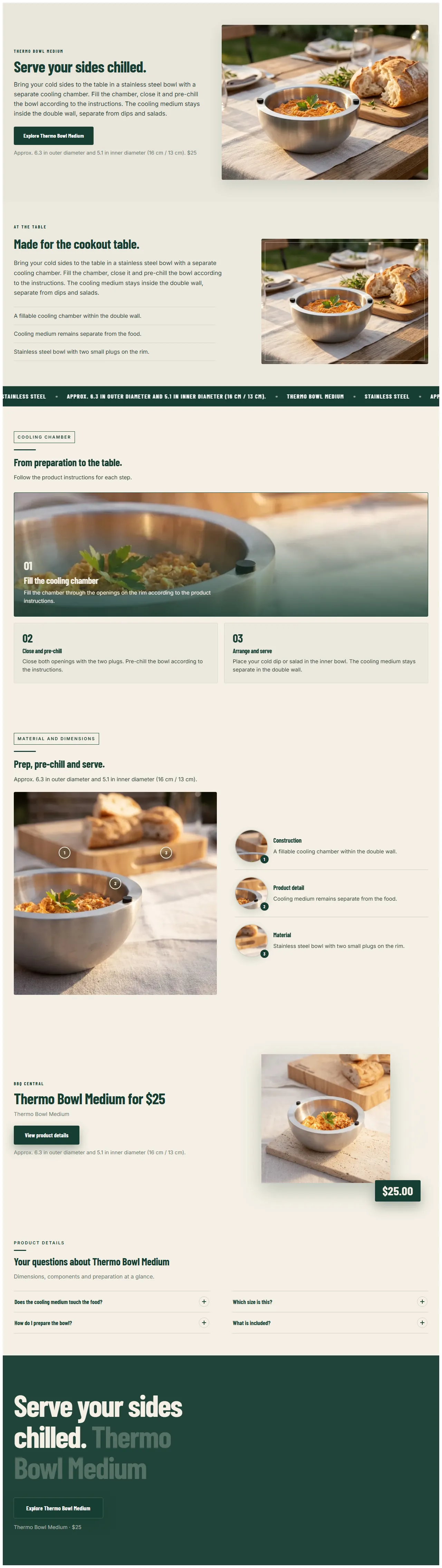 Landing page for Thermo Bowls