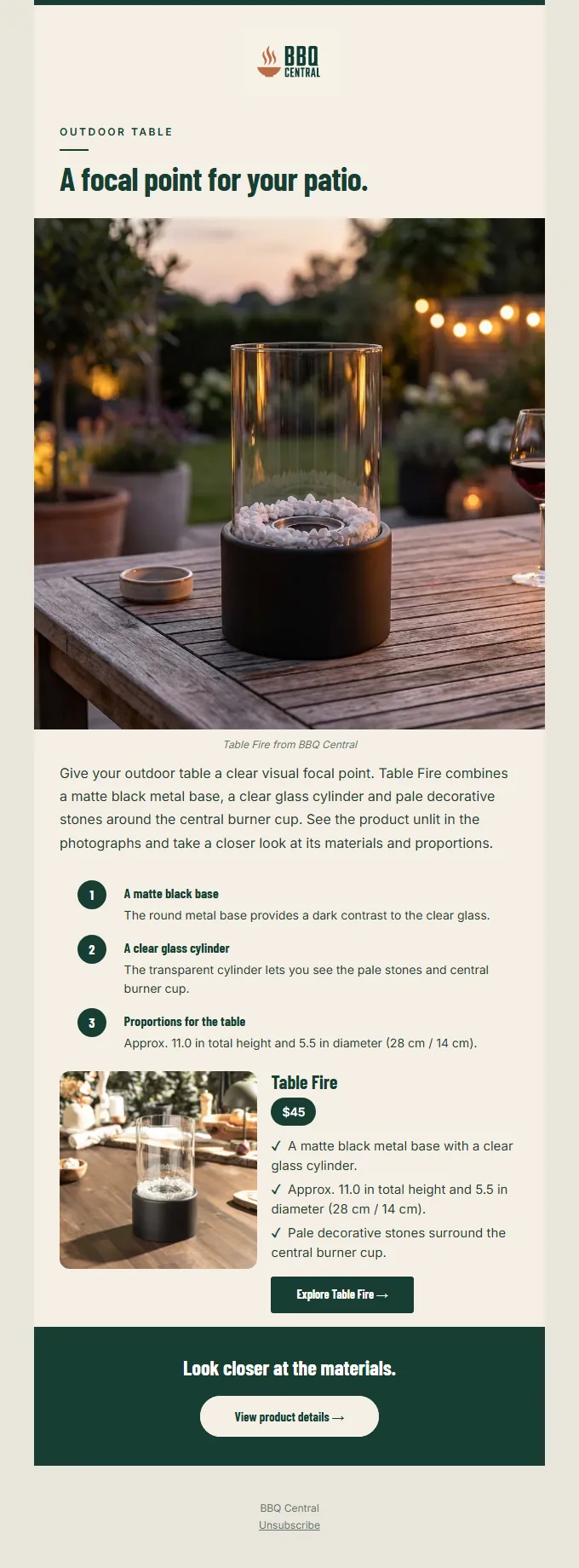 Newsletter “A focal point for your patio.” from Newsletter Studio