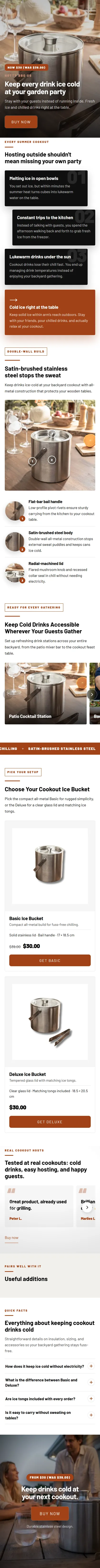 Mobile view of a Hotty BBQ landing page created in Mantral Landing Page Studio